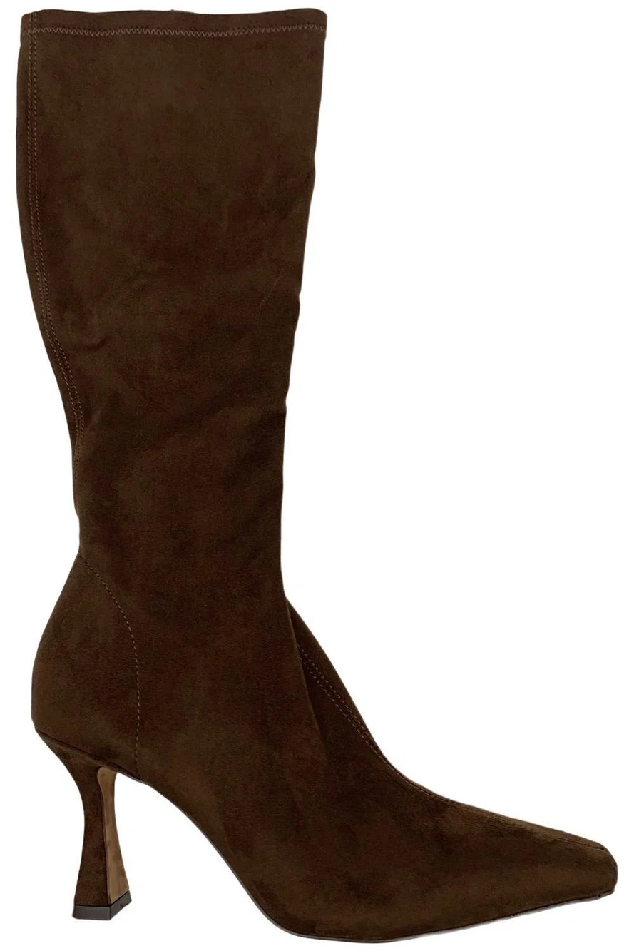 Steve Madden Women's Flute Tall Shaft Heeled Boots Chocolate - Medium